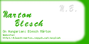 marton blesch business card